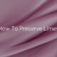 How To Preserve Limes