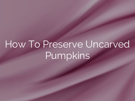 How To Preserve Uncarved Pumpkins